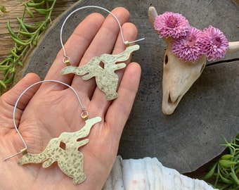 Longhorn earrings, longhorn hoop earrings