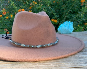 Crystal Hatband, Raw Labradorite and Amazonite Hat Band