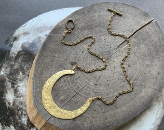 Crescent Moon necklace, Celestial crescent necklace