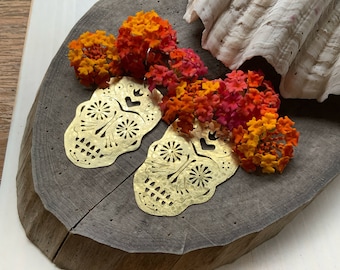 Handmade Sugar Skull Earrings, Day of the Dead Jewelry