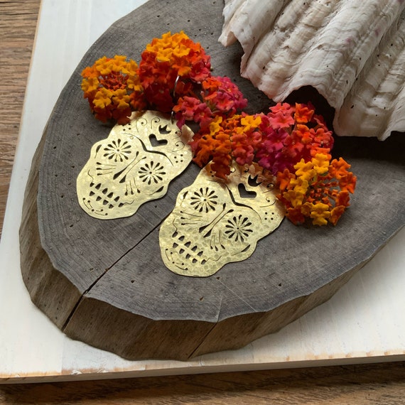 Handmade Sugar Skull Earrings, Day of the Dead Jewelry