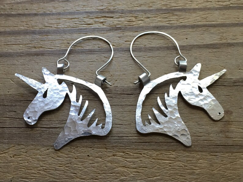 unicorn earrings, horse earrings, unicorn hoop earrings, equestrian earrings image 8