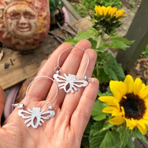 Bee earrings, SMALL bee hoop earrings, insect jewelry