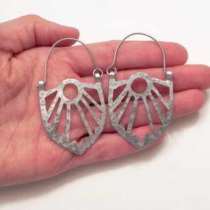 Art Deco hoop earrings, Art Deco statement earrings image 4