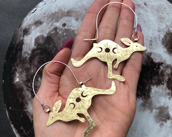 Kangaroo earrings , celestial kangaroo by earrings