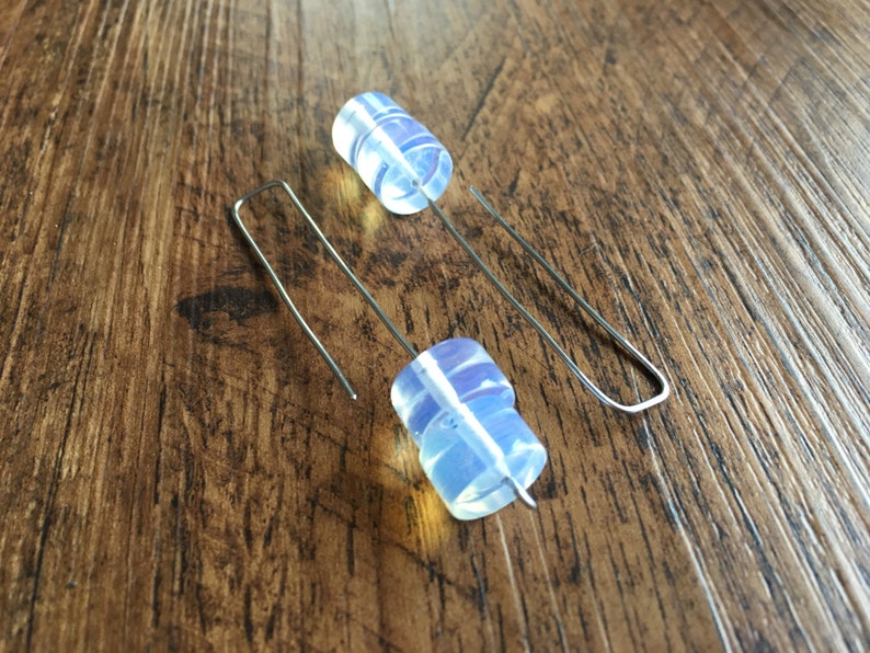 SE459 White Opalite Gold Drop Earrings