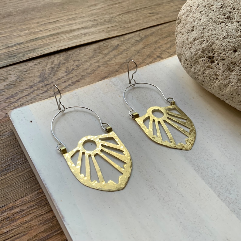 Art Deco hoop earrings, Art Deco statement earrings image 8