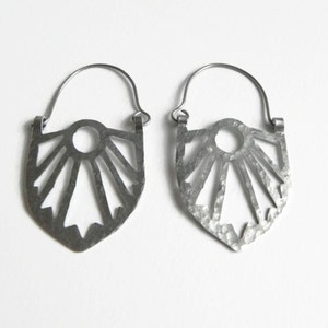 Art Deco hoop earrings, Art Deco statement earrings image 3