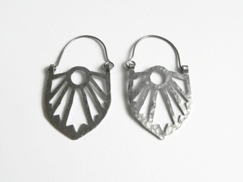 Art Deco hoop earrings, Art Deco statement earrings image 3