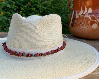 Red Jasper & Turquoise Hat Band: Southwestern Style Gemstone