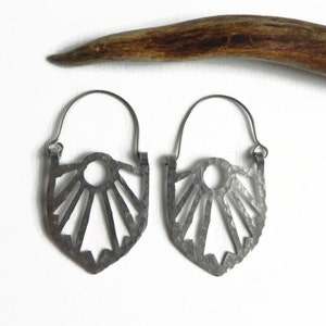 Art Deco hoop earrings, Art Deco statement earrings image 5