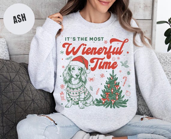 Dachshund Christmas Shirt, Custom Weiner Dog Sweatshirt, Funny Holiday Tee, Comfort Colors Xmas Shirt, Dog Lover Gift, Christmas Tree Shirt