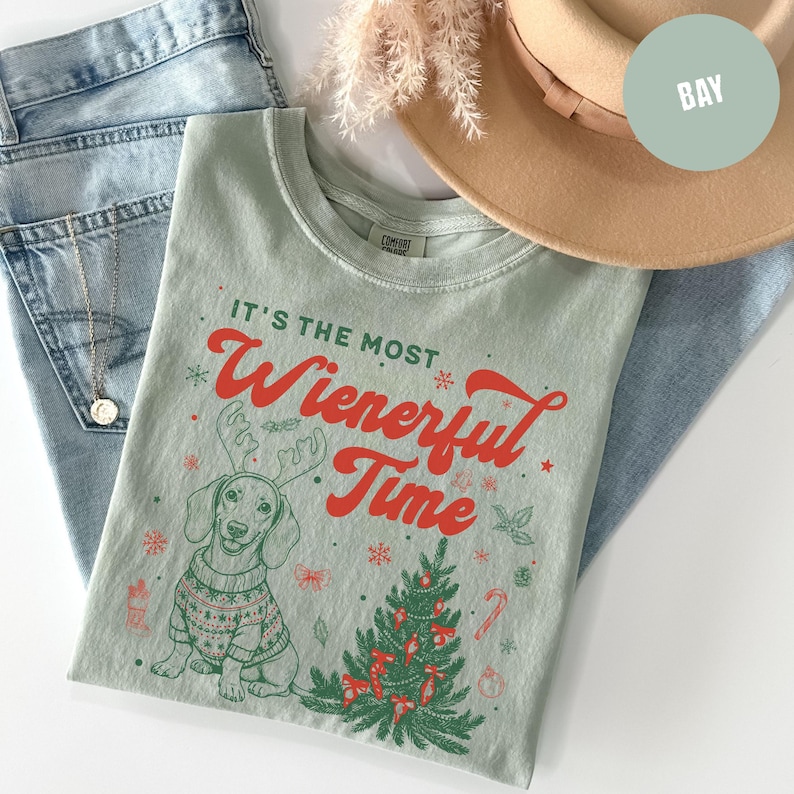 T-shirt de Noël Teckel, Sweat-shirt personnalisé Chien Saucisse, T-shirt de Noël humoristique, T-shirt de Noël Comfort Colors, Cadeau pour amoureux des chiens, T-shirt sapin de Noël T-Shirt | Bay