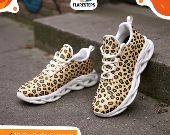 Cheetah Print Mesh Sneakers – Urban Streetwear, Unisex Lace-Ups