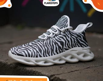 Zebra Print Mesh Sneakers – Bold Unisex Streetwear Shoes