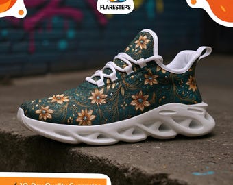 Indian Wedding Shoes – Heritage print, Women's vibrant mesh sneakers, cultural streetwear, artistic floral festival style