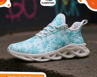 Bridal Shoes – Delicate print, Women's mesh sneakers, romantic lace look, perfect for wedding or elegant wear