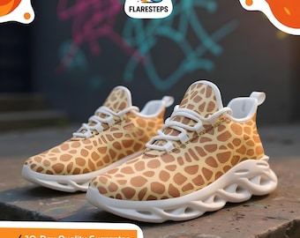 Giraffe Print Mesh Sneakers – Unisex Wildlife Streetwear
