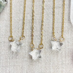 Clear Quartz Faceted Star Delicate Necklace (EPJ-NAAE50-CQ)