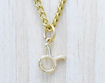 Gold Plated Taurus Zodiac Charm Necklace
