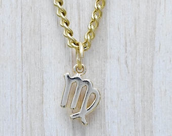 Collar con dije del zodiaco Virgo bañado en oro