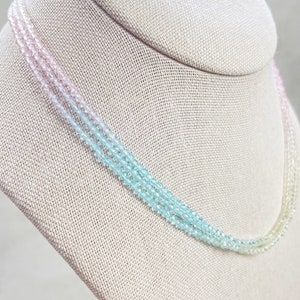 Vos// Unicorn Triple Crystal Beaded Necklace (EPJ-NSBB18-UC)