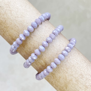 Gloria// Opaque Lavender Crystal Beaded Bracelet (EPJ-BSBB12-OL)