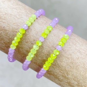 Mia// Lilac Crystal Beaded Delicate Bracelet (EPJ-BSBA11-LC)