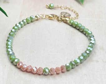 Autumn Mia// Hazelnut Crystal Beaded Delicate Bracelet (EPJ-BSBA11-HZ)
