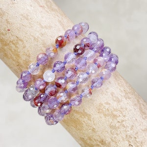 Nodum // Super Seven Facettierte Perlen Handknotted Armband (EPJ-BSBB14-SS)