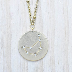 Steenbok Zodiac sterrenbeeld Charm Necklace, gouden dierenriem hangertje, verklaring gelaagdheid ketting (EPJ-NA20AAC21)