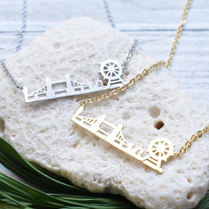 Silver or Gold Plated London Cityscape Simple Layering Pendant Necklace (EPJ-NPAF10)