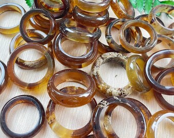 LIMITED Edition: Amber 6mm Band Ring- FRAGILE- Please Read Description (EPJ-RCBR31)