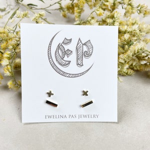Gold Stainless Steel X Bar Stud Earring Pack (EPJ-EM10-XB)