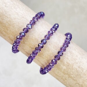 Gloria// Translucent Violet Crystal Beaded Bracelet (EPJ-BSBB12-TV)