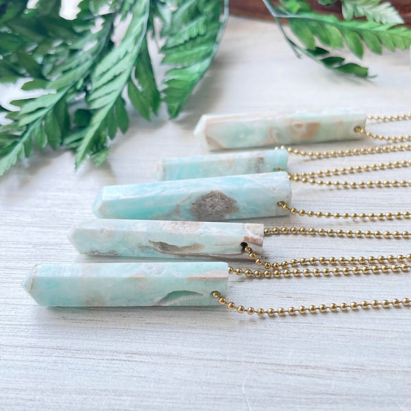 Gold Caribbean Calcite Drop Necklace (EPJ-NAWG10)