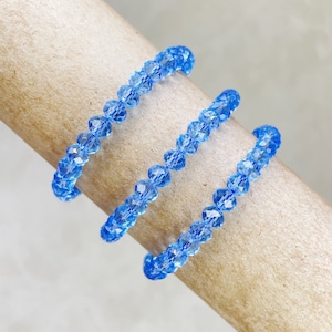 Gloria// Translucent Blue Crystal Beaded Bracelet (EPJ-BSBB12-TB)