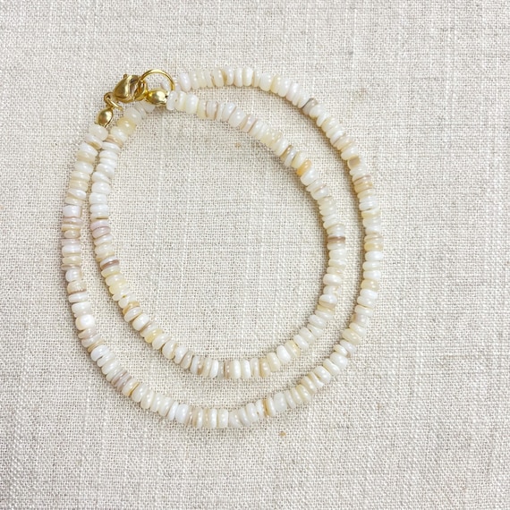 White Shell Beaded Necklace (EPJ-NSC14-WH)
