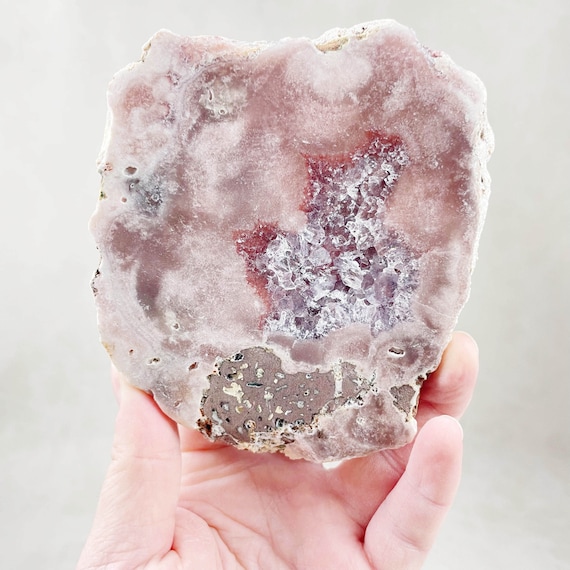 Pink Amethyst Druzy Half Polished Slab (EPJ-HGOS11-13)