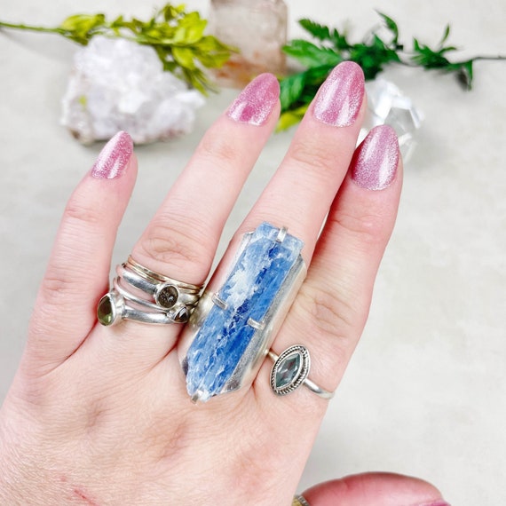 Silver Blue Kyanite Cuff Ring (EPJ-RC20AAA12-6)