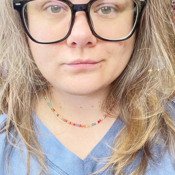 Esme// Prism Mix Crystal Beaded Delicate Necklace (EPJ-NSBA22-PR)