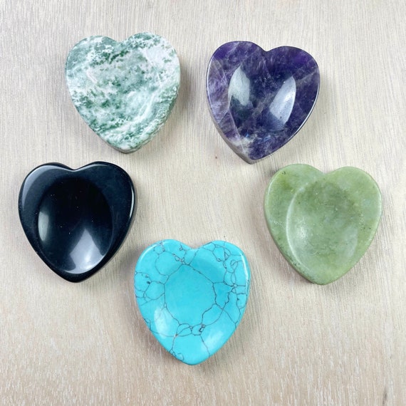 Heart Worry Stone, Gemstone Heart Love Shape, Worry Palm Calming Stone (EPJ-HD20EBA10)