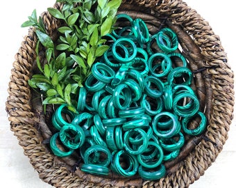Synthetic Malachite 6mm Thin Band Ring-FRAGILE- Please Read Description -Protection, Healing, Transformation (EPJ-RC20CCD29)
