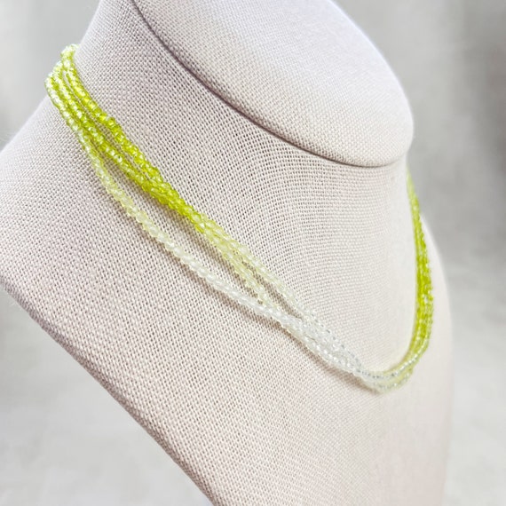 Vos// Pistachio Triple Crystal Beaded Necklace (EPJ-NSBB18-PC)