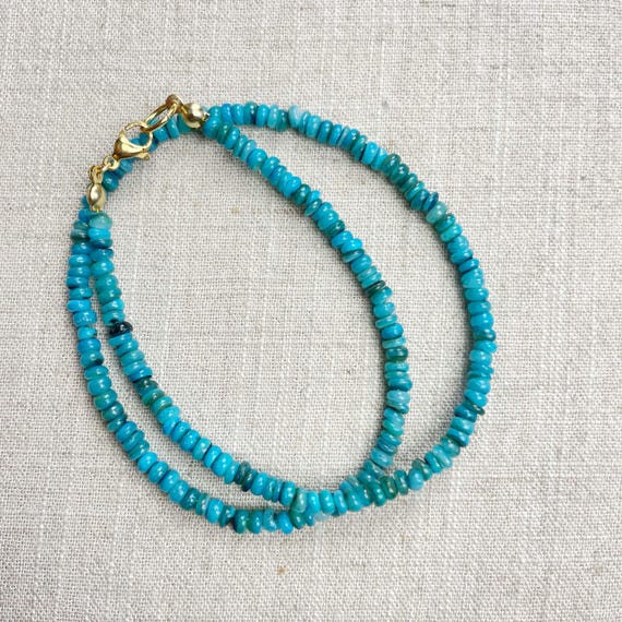 Dyed Blue Shell Beaded Necklace (EPJ-NSC14-BL)