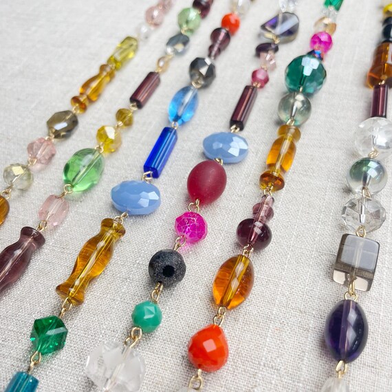 MADE to ORDER: Chunky Rosie/// Colorful Crystal Rosary Beaded Necklace (DEJ-BBCC10)