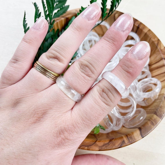 Clear Quartz 6mm Band Ring fragile Please Read Description Master