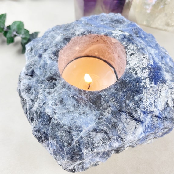 Rough Sodalite Chunk Candle Holder (EPJ-HDDA16-1)