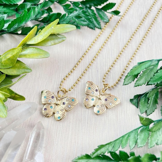 Butterfly Charm Necklace (EPJ-N1AA17)