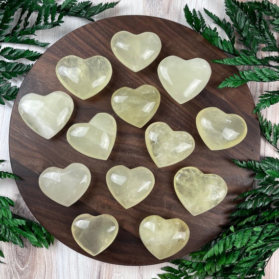 Lemon Quartz HeartCarving, Gemstone Heart, Home Decor, Paper Weight (EPJ-HDHA16-2)